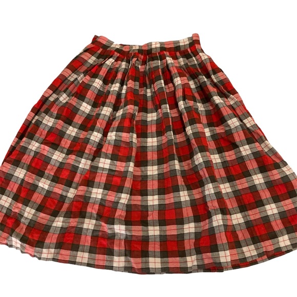 Authentic 50s/60s plaid A-line skirt - Picture 2 of 7